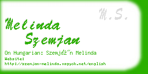 melinda szemjan business card